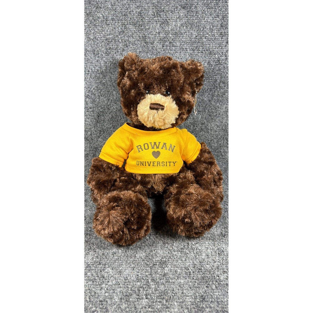 Chelsea Teddy Bear Co Rowan University Plush Brown Bear Yellow Shirt 12 inch NWT